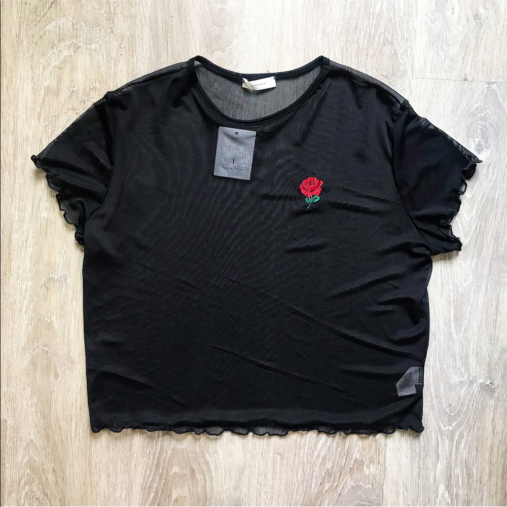 Rose Mesh Crop Top 🌹